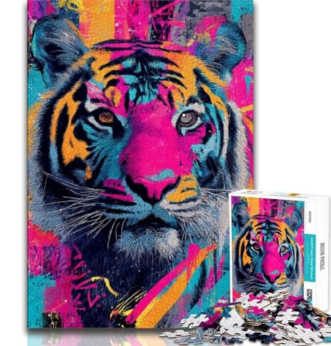 Tiger-Graffiti-Puzzle 1000 Teile für Teenager-Geschenke, Spielzeug, Lernspiele, Stressabbau, tolle Geschenke und Spielzeuge, 50x75cm Tiger-Graffiti-Puzzle 1000 Teile für Teenager-Geschenke, Spielzeug, Lernspiele, Stressabbau, tolle Geschenke und Spielzeuge, 50x75cm von FLKFDOZ