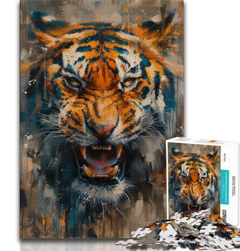 Tiger-Ölgemälde-Puzzle 1000 Teile für Teenager-Geschenke, Quizspiel, Wanddekoration, einzigartige Geburtstags, 50x75cm Tiger-Ölgemälde-Puzzle 1000 Teile für Teenager-Geschenke, Quizspiel, Wanddekoration, einzigartige Geburtstags, 50x75cm von FLKFDOZ