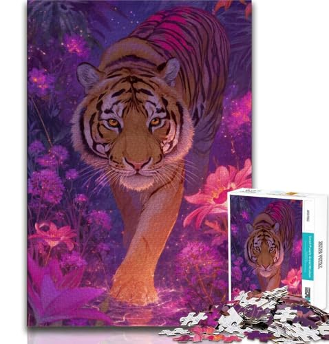 Tiger-Puzzle, 1000 Teile, für Erwachsene und Jugendliche, Quizspiel, Wanddekoration, einzigartige Geburtstags, 38x26cm von FLKFDOZ