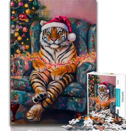 Tiger auf dem Sofa, Puzzle 1000 Teile, für Teenager, Geschenke, Spielzeug, Lernspiele, Stressabbau, tolle Geschenke und Spielzeuge, 50x75cm Tiger auf dem Sofa, Puzzle 1000 Teile, für Teenager, Geschenke, Spielzeug, Lernspiele, Stressabbau, tolle Geschenke und Spielzeuge, 50x75cm von FLKFDOZ