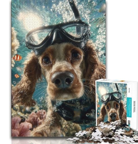 Unterwasserhund, 1000 Teile Puzzle für Erwachsene und Jugendliche, Spielzeug, Lernspiele, Stressabbau, tolle Geschenke und Spielzeuge, 38x52cm Unterwasserhund, 1000 Teile Puzzle für Erwachsene und Jugendliche, Spielzeug, Lernspiele, Stressabbau, tolle Geschenke und Spielzeuge, 38x52cm von FLKFDOZ