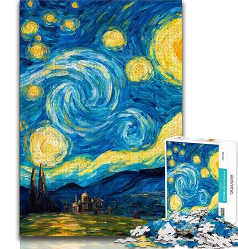 Van Gogh Nachthimmel-Puzzle für Erwachsene, 1000 Teile, schwierig, Lernspielzeug, Familienspiele, Geschenke für Freunde und Familie, 38x52cm Van Gogh Nachthimmel-Puzzle für Erwachsene, 1000 Teile, schwierig, Lernspielzeug, Familienspiele, Geschenke für Freunde und Familie, 38x52cm von FLKFDOZ