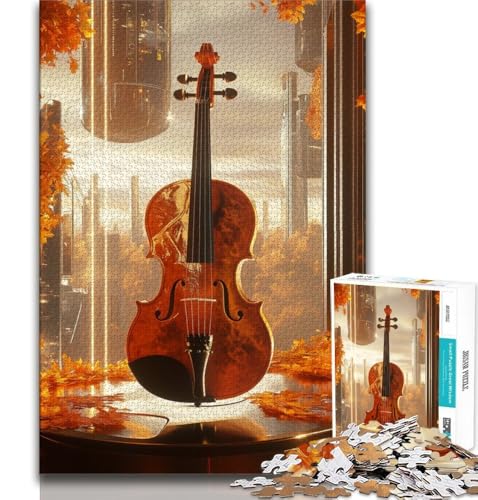 Violinen-Puzzle für Teenager, 1000 Teile, anspruchsvoll zu lösen, Aber lustig und humorvoll, mit passendem Poster und Quizblatt, 38x26cm von FLKFDOZ