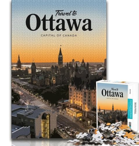 Visit Ottawa Puzzle für Erwachsene, 1000 Teile, Staycation, Zeit totschlagen, jedes Teil ist einzigartig – anspruchsvolles Familienspiel, 50x75cm von FLKFDOZ