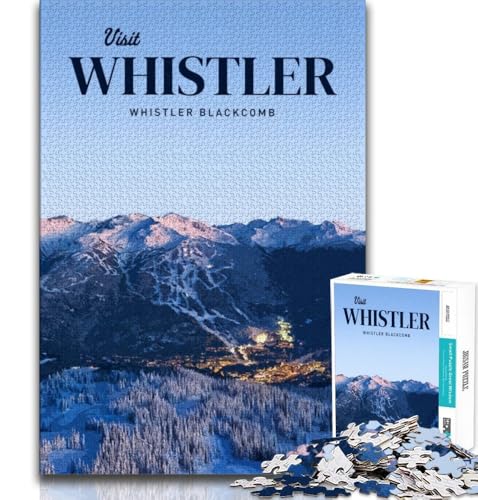 Visit Whistler Puzzles für Erwachsene und Jugendliche, 1000 Teile, dekomprimierendes intellektuelles Lernspielzeug, geeignet als Schreibtischdekoration, 50x75cm von FLKFDOZ