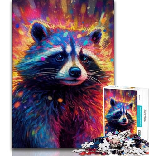 Waschbär-Puzzle mit 1000 Teilen, anspruchsvolles Spiel und Familienspiel, ganze Familie, 50x75cm Waschbär-Puzzle mit 1000 Teilen, anspruchsvolles Spiel und Familienspiel, ganze Familie, 50x75cm von FLKFDOZ