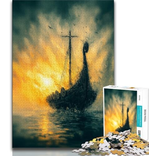 Wikinger-Drakkar-Boot-Puzzle für Erwachsene und Teenager, herausfordernd zu vervollständigen, Aber unterhaltsames und humorvolles Lernspiel zum Geburtstag, 70x100cm Wikinger-Drakkar-Boot-Puzzle für Erwachsene und Teenager, herausfordernd zu vervollständigen, Aber unterhaltsames und humorvolles Lernspiel zum Geburtstag, 70x100cm von FLKFDOZ