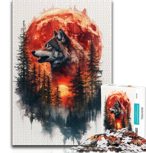 Wolf Art Puzzle 1000 Teile für Teenager, Lernspiele, Heimdekoration, Geschenk für die ganze Familie, 38x52cm Wolf Art Puzzle 1000 Teile für Teenager, Lernspiele, Heimdekoration, Geschenk für die ganze Familie, 38x52cm von FLKFDOZ