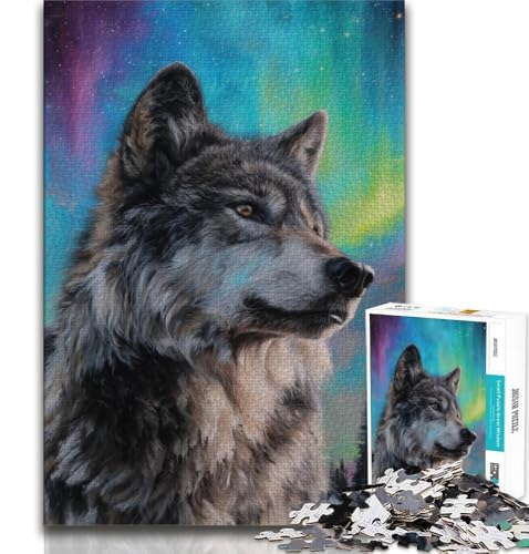 Wolf Under The Aurora Puzzle für Erwachsene, 1000 Teile, Staycation, Zeit totschlagen, jedes Teil ist einzigartig – anspruchsvolles Familienspiel, 38x26cm Wolf Under The Aurora Puzzle für Erwachsene, 1000 Teile, Staycation, Zeit totschlagen, jedes Teil ist einzigartig – anspruchsvolles Familienspiel, 38x26cm von FLKFDOZ