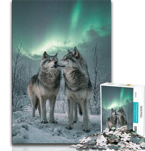 Wolf Under The Aurora Puzzle für Erwachsene, 1000 Teile, schwierige, anspruchsvolle Familienaktivitätsspiele, DIY-Spielzeug für Heimwanddekorationsgeschenke, 38x26cm Wolf Under The Aurora Puzzle für Erwachsene, 1000 Teile, schwierige, anspruchsvolle Familienaktivitätsspiele, DIY-Spielzeug für Heimwanddekorationsgeschenke, 38x26cm von FLKFDOZ