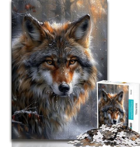 Wolf im Schnee Puzzle für Erwachsene 1000 Teile Puzzle, Denkspiel Wanddekoration Einzigartige Geburtstags 38x26cm Wolf im Schnee Puzzle für Erwachsene 1000 Teile Puzzle, Denkspiel Wanddekoration Einzigartige Geburtstags 38x26cm von FLKFDOZ