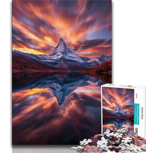 Wunderschöne Berge und Seen, Puzzle für Erwachsene, 1000 Teile, schwierige, anspruchsvolle Familienaktivitätsspiele, DIY-Spielzeug für Heimwanddekorationsgeschenke, 50x75cm von FLKFDOZ