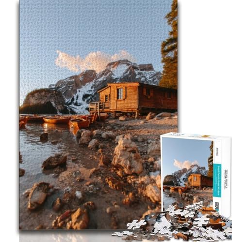 Wunderschöne Berge und Seen Puzzle für Erwachsene und Teenager, herausfordernd zu vervollständigen, Aber lustiges und humorvolles Lernspiel zum Geburtstag, 38x26cm von FLKFDOZ