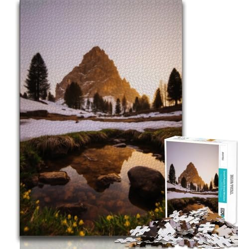 Wunderschöne Berge und Seen Puzzles für Erwachsene und Teenager, Puzzle, Spielzeug, Lernspiele, Stressabbau, Wunschliste mit Weihnachtsmann, 38x26cm von FLKFDOZ