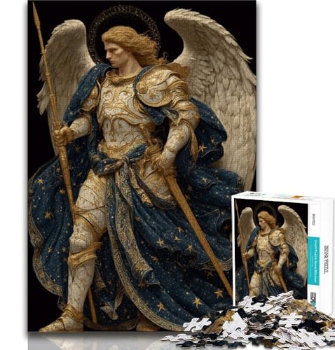 Zehn mittelalterliche Engelritter-Puzzles 1000 Teile für Erwachsene, Geschenke, anspruchsvolle Familienaktivitätsspiele, DIY-Spielzeug für Heimwanddekorationsgeschenke, 38x26cm von FLKFDOZ