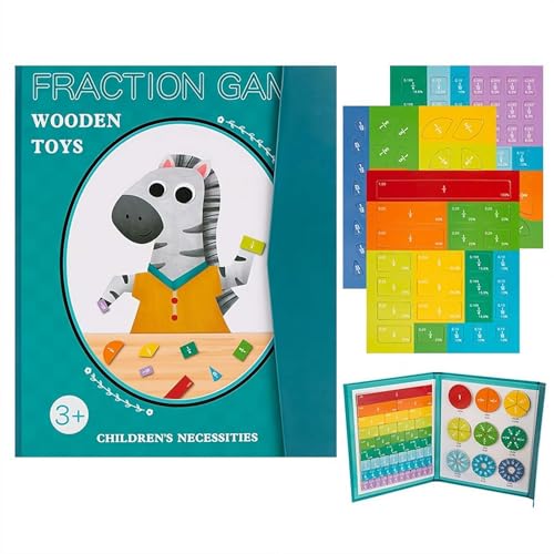 FLKWOP Magnetic Fraktion Demonstration Book, Magnetic Fraktion Tiles, Fractions Manipulatives, Score Disk Demonstrator Math Puzzle Learning Building Block Set von FLKWOP