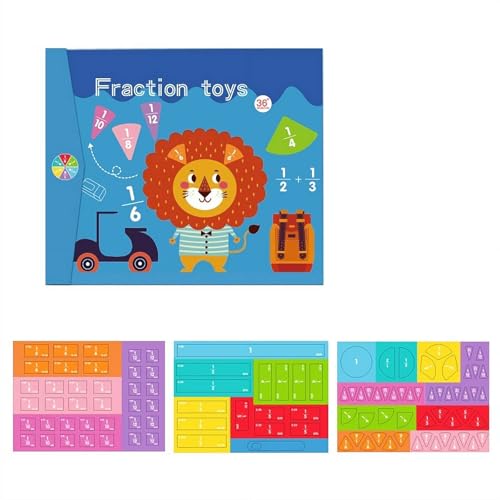 FLKWOP Magnetic Fraktion Demonstration Book, Magnetic Fraktion Tiles, Fractions Manipulatives, Score Disk Demonstrator Math Puzzle Learning Building Block Set von FLKWOP
