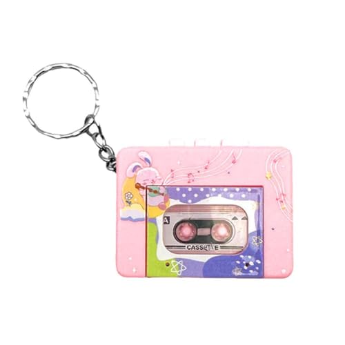 Retro Tape Recorder Shaped Keychain Mini Recording Fun Music Box Ornament Dekompression Clothing Bag Gift Pendant von FLKWOP