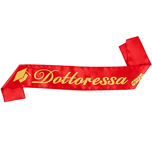 FLOFIA Italienisch Dottoressa Doktor Abschluss Schärpe Stirnband Schal Graduierung Doktor Gadget Graduierung Party Zubehör rot FLOFIA Italienisch Dottoressa Doktor Abschluss Schärpe Stirnband Schal Graduierung Doktor Gadget Graduierung Party Zubehör rot von FLOFIA
