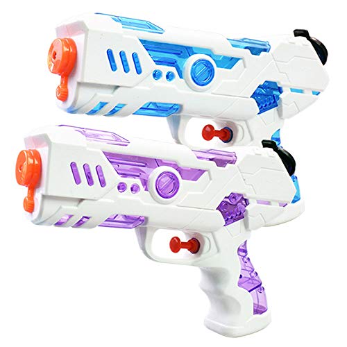 FLORMOON 2 Stücke Wasserpistole 250ml Wasserspielzeug Kunststoff Spielzeug im Freien Sommerspaß Spielzeug für Kleinkinder Jungen Mädchen(Blau & Pink) von FLORMOON