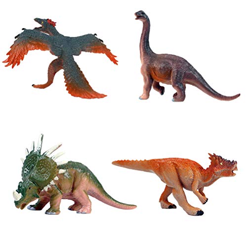 FLORMOON Dinosaurier Spielzeug - 4 Stück Kunststoff realistische Dinosaurier Figuren gehören Archaeopteryx, Brachiosaurus, Styracosaurus, Dracorex für Kinder (Klassisch B, M Größe) von JOKFEICE