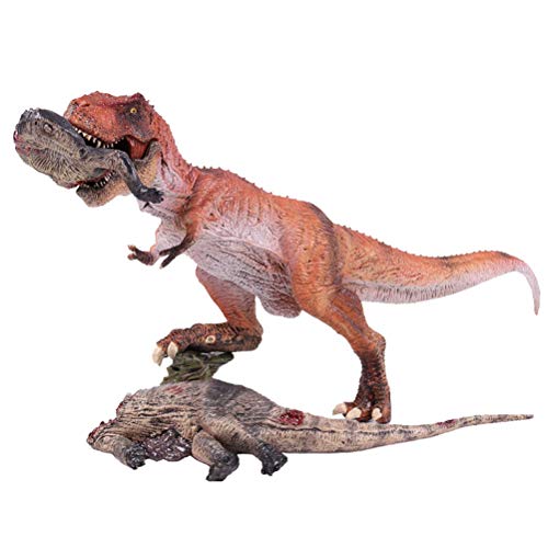FLORMOON Dinosaurier Spielzeug Kunststoff Realistisch Kaiser Tyrannosaurus Dinosaurier Figuren mit Tenontosaurus Leiche Geburtstagstorte Dekoration,Partyzubehör für Kinder(Beweglicher Unterkiefer) von JOKFEICE