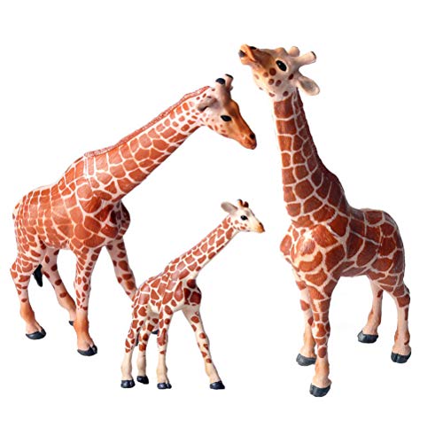 FLORMOON Tierfiguren 3 realistische Giraffen Spielzeuge Lehrspielzeug Wissenschafts Projekt DIY Geburtstag Cupcake Topper für Jungen und Mädchen von JOKFEICE