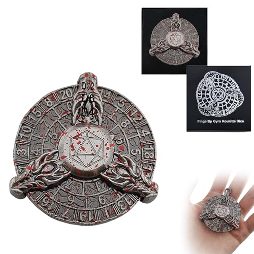 2024 Dragon Roulette Dice Spinner for DND Dice Set, 7-in-1 Dragon Metallic D&D Dice with Gift Case for Dungeons and Dragons Game, Gifts for RPG Role Playing Tabletop Games (Blood red) von FLUEFOWL
