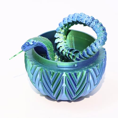3D-gedruckte Kobra, 24-Zoll Kobra als Fidget-Spielzeug für Erwachsene, 3D-gedrucktes bewegliches Kobradrachen-Ei, biegsames flexibles Kristall-Kobra-Spielzeug für ADHS/Autismus (Blau & Grün 24 Zoll) 3D-gedruckte Kobra, 24-Zoll Kobra als Fidget-Spielzeug für Erwachsene, 3D-gedrucktes bewegliches Kobradrachen-Ei, biegsames flexibles Kristall-Kobra-Spielzeug für ADHS/Autismus (Blau & Grün 24 Zoll) von FLUEFOWL