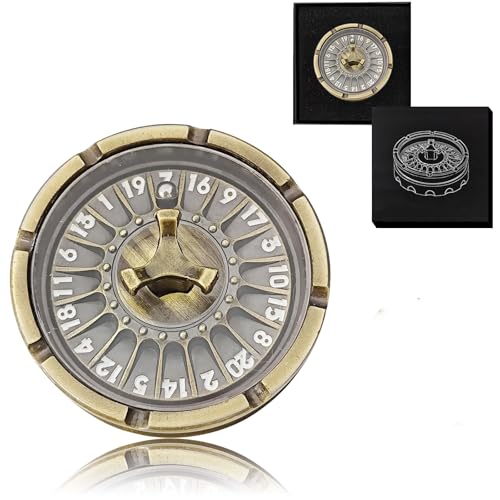 D20 Roulette Würfel Spinner für DND Würfel Set, 7-in-1 Drache Metallic D&D Würfel mit Geschenketui für Dungeons and Dragon Spiel, RPG Rollenspiel Tischspiel Geschenke (Antikes Gold) von FLUEFOWL