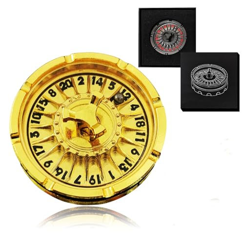 D20 Roulette Würfel Spinner für DND Würfel Set, 7-in-1 Drache Metallic D&D Würfel mit Geschenketui für Dungeons and Dragon Spiel, RPG Rollenspiel Tischspiel Geschenke (Gold) von FLUEFOWL