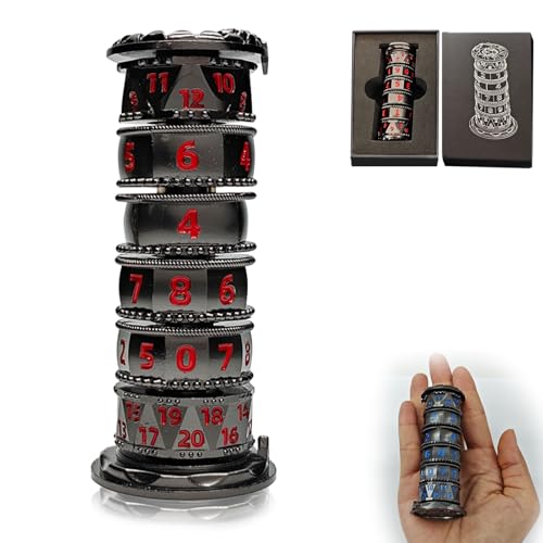 Dragonstone Keep Roulette Würfel-Spinner für DND-Würfelset, 7-in-1 Drachen-Metall-D&D-Würfel mit Geschenkkassette für Dungeons and Dragons, RPG-Rollenspiel und Tischspiel-Geschenke (Schwarz-Rot) Dragonstone Keep Roulette Würfel-Spinner für DND-Würfelset, 7-in-1 Drachen-Metall-D&D-Würfel mit Geschenkkassette für Dungeons and Dragons, RPG-Rollenspiel und Tischspiel-Geschenke (Schwarz-Rot) von FLUEFOWL