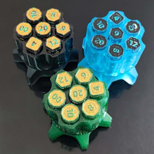 Fate Missile Roulette Würfel Spinner für DND Würfel Set, 7 große Polyedrische D&D Würfel mit Geschenkkassette für Dungeons and Dragons Spiel, RPG Rollenspiele und Tischspiel Geschenke (Grün) Fate Missile Roulette Würfel Spinner für DND Würfel Set, 7 große Polyedrische D&D Würfel mit Geschenkkassette für Dungeons and Dragons Spiel, RPG Rollenspiele und Tischspiel Geschenke (Grün) von FLUEFOWL