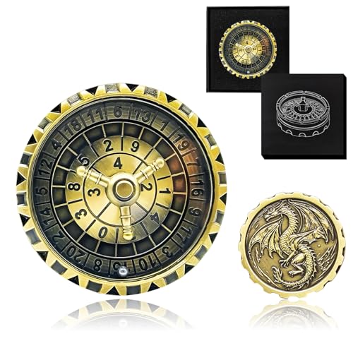 G21 Roulette Spinner for DND Dice Set, 3 in 1 Dragon Metal D&D Dice with Gift Case for Dungeons and Dragon Game, RPG Role Playing Table Game Gifts (Ancient Gold) von FLUEFOWL