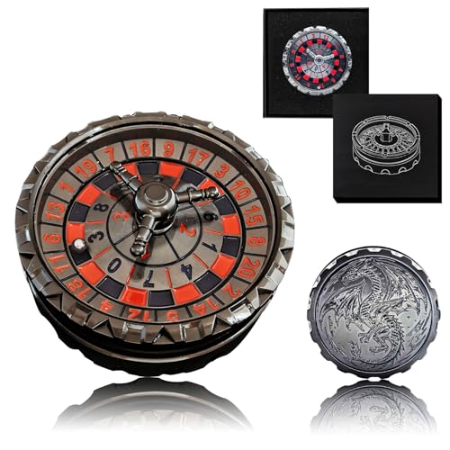 G21 Roulette Spinner for DND Dice Set, 3 in 1 Dragon Metal D&D Dice with Gift Case for Dungeons and Dragon Game, RPG Role Playing Table Game Gifts (Black-red) von FLUEFOWL