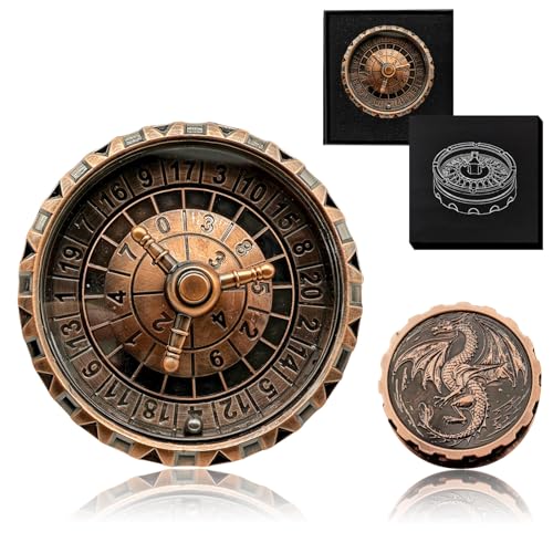 G21 Roulette Spinner for DND Dice Set, 3 in 1 Dragon Metal D&D Dice with Gift Case for Dungeons and Dragon Game, RPG Role Playing Table Game Gifts (Copper-red) von FLUEFOWL
