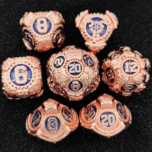 Geakeeper Construct D&D Würfel Set, 7-teiliges Metall Polyedrisches Drachen D&D Set mit Geschenkkassette für Dungeons and Dragons, RPG Rollenspiele und Tischspiele Geschenke (Rotes Kupfer Blau) Geakeeper Construct D&D Würfel Set, 7-teiliges Metall Polyedrisches Drachen D&D Set mit Geschenkkassette für Dungeons and Dragons, RPG Rollenspiele und Tischspiele Geschenke (Rotes Kupfer Blau) von FLUEFOWL