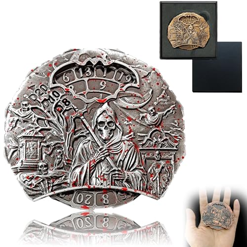 Myrkul Roulette Würfel Spinner für DND Würfel Set, 7-in-1 Drachen Metall D&D Würfel mit Geschenkkassette für Dungeons and Dragons und RPG Rollenspiel Tischspiele (Blutfleck) von FLUEFOWL