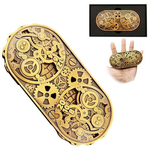 Rad der Zeit DND Spinner Würfel, 7-in-1 Metall-Würfelset mit Geschenkbox für Dungeons and Dragons-Spieler, Polyedrische Rollenspiel Würfel, Fantasy D&D Tisch RPG Zubehör Geschenk (Antikgold) von FLUEFOWL