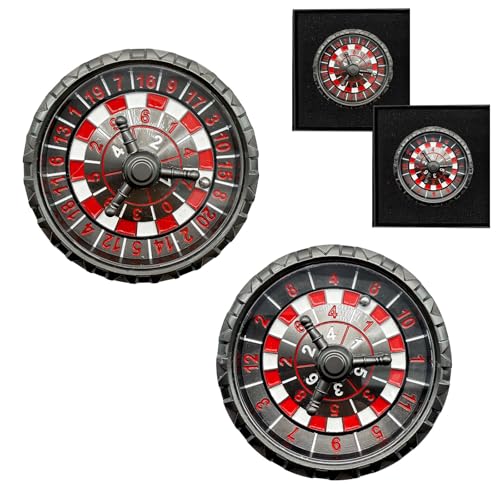 Roulette-Spinner für DND-Würfelset, 3-in-1 Drachen-Metall-D&D-Würfel mit Geschenkbox für Dungeons and Dragons, RPG-Rollenspiel Tischspiel Geschenke (Rot-Weiß, 7-in-1) von FLUEFOWL
