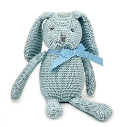 FLUFFYFUN 100% Bio-Baumwolle Kuscheltier Baby Hase Blau 18cm, Stofftier für Neugeborene FLUFFYFUN 100% Bio-Baumwolle Kuscheltier Baby Hase Blau 18cm, Stofftier für Neugeborene von FLUFFYFUN