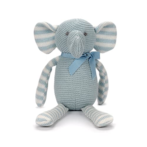 FLUFFYFUN 100% Bio-Baumwolle Kuscheltier Baby Elefant Blau 18cm, stofftier für Neugeborene FLUFFYFUN 100% Bio-Baumwolle Kuscheltier Baby Elefant Blau 18cm, stofftier für Neugeborene von FLUFFYFUN