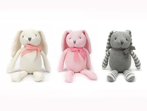 FLUFFYFUN 3 Stück/Satz Kuscheltier Baby Hase 18cm | 100% Bio-Baumwolle Natur Stofftier für Neugeborene FLUFFYFUN 3 Stück/Satz Kuscheltier Baby Hase 18cm | 100% Bio-Baumwolle Natur Stofftier für Neugeborene von FLUFFYFUN