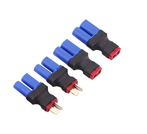 2 Paar Deans T zu EC5 Stecker Buchse Adapter Drahtloser Anschluss für RC FPV Drohne Auto Lipo NiMH Batterieladegerät ESC von FLY RC