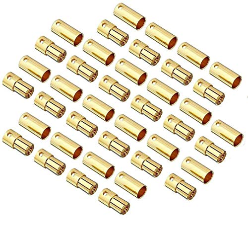 20 Pairs Vergoldete 6.5mm Bullet Männlich Buchse Bananenstecker Rundstecker für RC Batterie ESC Motor von FLY RC