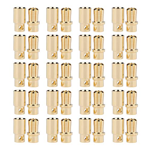 FLY RC 20Paar Vergoldete 8.0mm 8mm Bullet Männlich Buchse Bananenstecker Rundstecker für ESC Motor Lipo Batterie (8mm) FLY RC 20Paar Vergoldete 8.0mm 8mm Bullet Männlich Buchse Bananenstecker Rundstecker für ESC Motor Lipo Batterie (8mm) von FLY RC