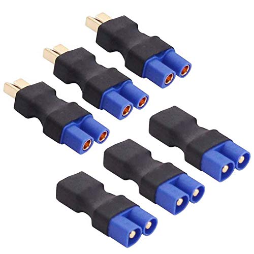 6PCS Deans T Plug-Stecker Stecker auf Buchse EC3 / XT60 / XT90-Steckeradapter Drahtlos für RC Lipo-Batterie (Deans T to EC3) von FLY RC