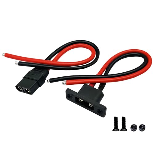 Amass XT90H XT90E-M Stecker männlich weiblich Verlängerungsstecker Adapter mit Mantelgehäuse mit 10AWG 20cm Silikondraht für RC Lipo Akku FPV Racing Drohne von FLY RC