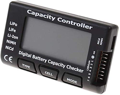 Digitaler Batteriekapazitätstester, RC Cellmeter 7 Digital Batteriekapazität Spannungsprüfer Controller Tester für LiPo Life Li-Ion NiMH-Batterie von FLY RC
