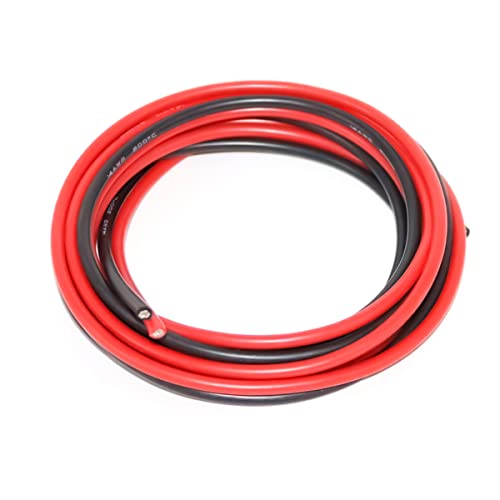 FLY RC 14 Gauge Elektrokabel 14 AWG Silikonkabel 2 Meter [1 m Schwarz und 1 m Rot] Flexibel aus verzinntem Kupferdraht Drahtseil für DIY RC Aircraft Auto Battery Clamp Cable von FLY RC